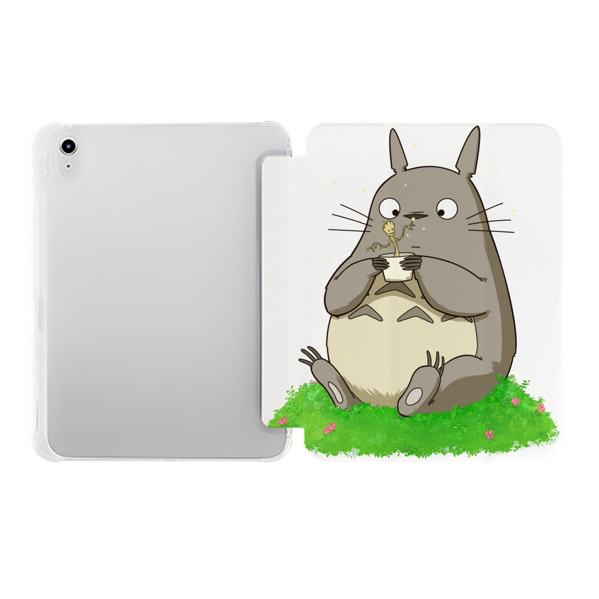 （画像用） となりのトトロ 草壁メイ 草壁サツキ My Neighbor Totoro Satsuki Kusakabe Mei Kusakabe IPad ケース ペン収納付き 三つ折りスタンド PUレザー×シリコン 対応機種9.5/10.5/10.9インチ